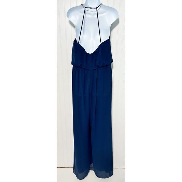 Hayley Paige Occasions Women's V-Neckline Style 5170 Jumpsuit Blue Size 10 - Picture 7 of 12
